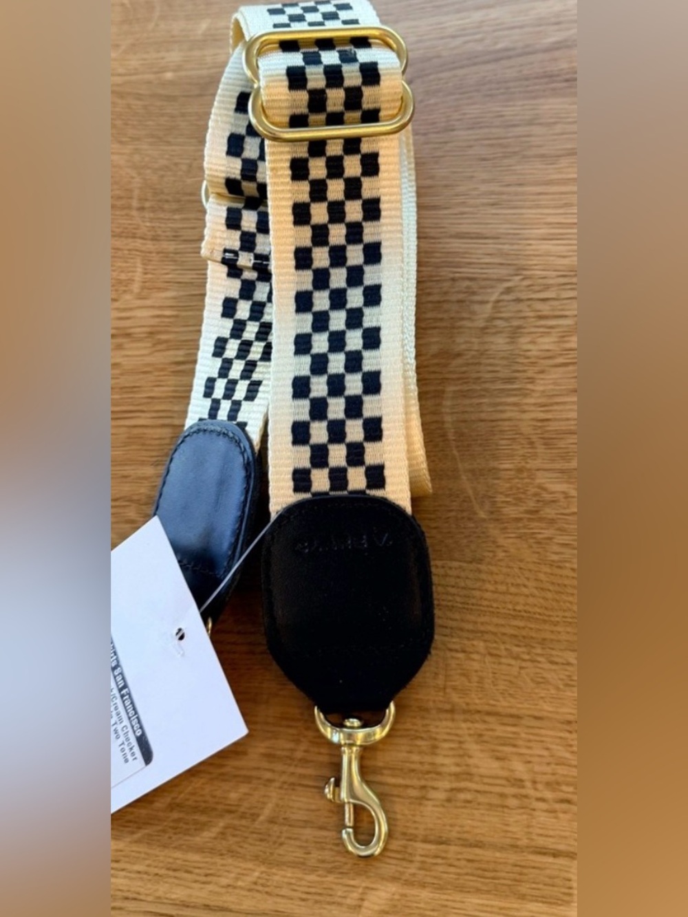 Clare V Adjustable Crossbody Strap NWT $125
Black/Cream Checker w/ Black Tabs